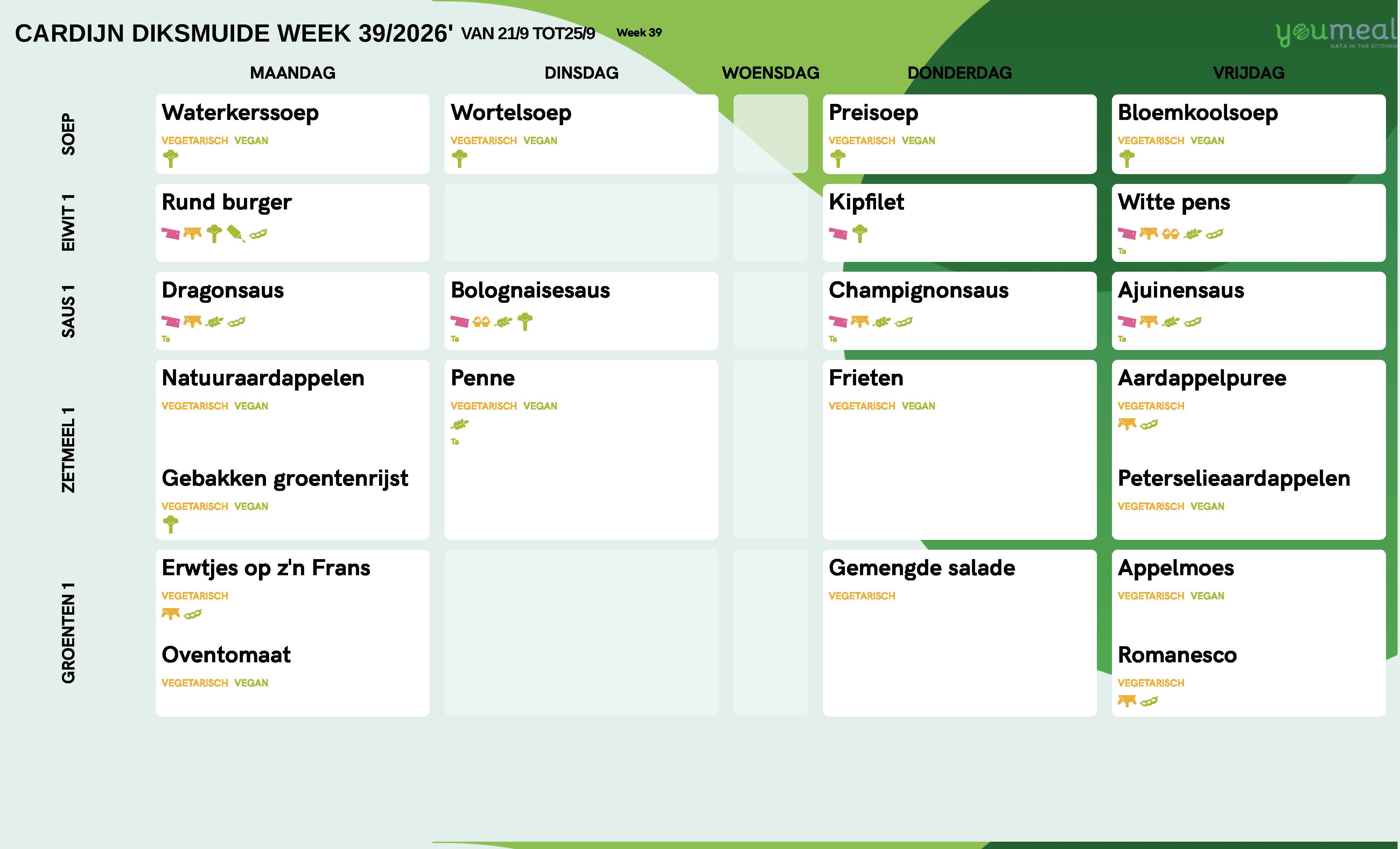 Schoolmenu week 39
